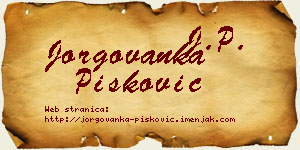 Jorgovanka Pisković vizit kartica